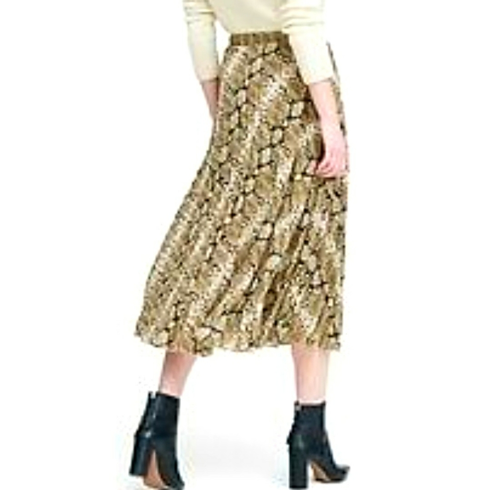 Banana Republic Snake Pleated Midi Skirt